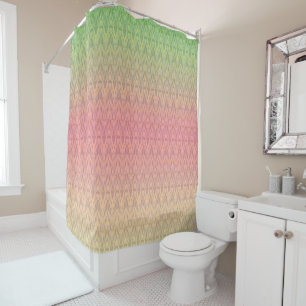 Gradient soft pastel colours ornamental pink green shower curtain