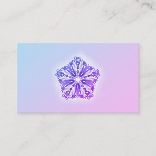 *~* Gradient Star Mandala Turquoise & Pink Healers Business Card (Front)