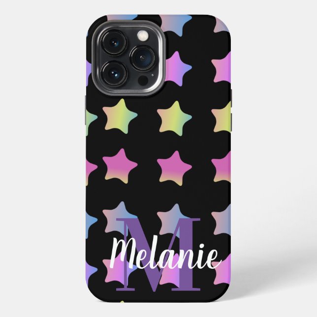 Gradient Stars Colourful Pattern iPhone Case (Back)
