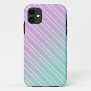 Gradient Stripes - Light Purple and Green iPhone 11 Case