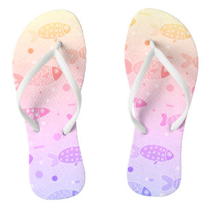 Gradient Sunset Fish Pattern Modern Thongs