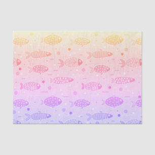 Gradient Sunset Fish Pattern Modern Tissue Paper