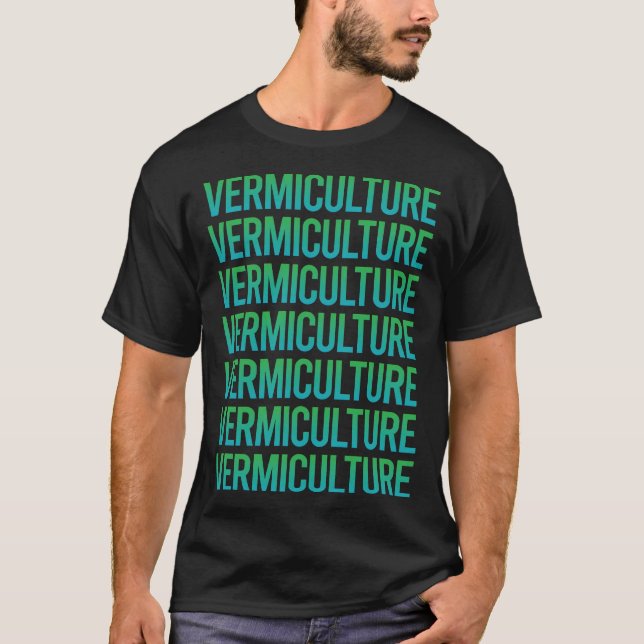 Gradient Text Vermiculture Vermicompost T-Shirt (Front)