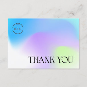Gradient Thank You Card with Logo & QR