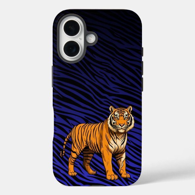 Gradient Tiger Pattern with Tiger  Case-Mate iPhone Case (Back)