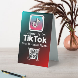 Gradient TikTok QR Code Business Name Follow Us