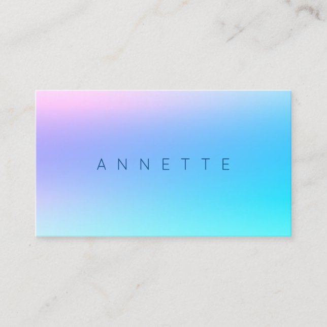 Gradient tone blue purple marble business card (Front)