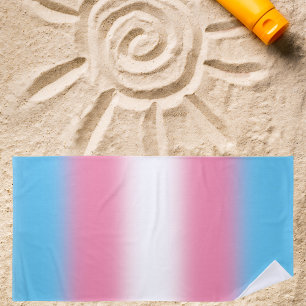 Gradient Transgender Pride Flag - Trans Flag Beach Towel