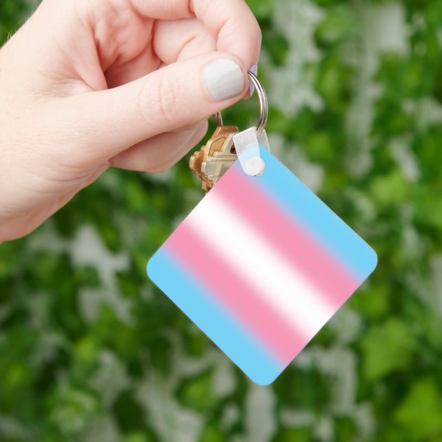 Gradient Transgender Pride Flag - Trans Flag Key Ring (Hand)