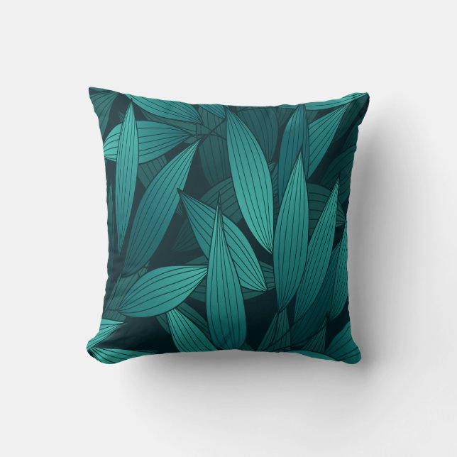 Gradient tropical leaves cushion (Front)