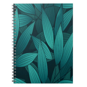 Gradient tropical leaves notebook