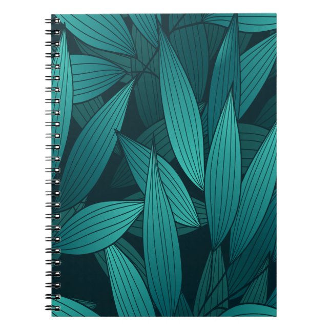 Gradient tropical leaves notebook (Front)