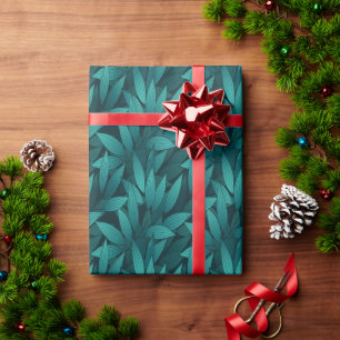 Gradient tropical leaves wrapping paper