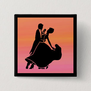 gradient tropical sunset  sunrise dancers 15 cm square badge