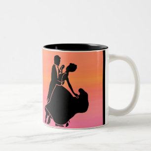 gradient tropical sunset  sunrise dancers Two-Tone coffee mug