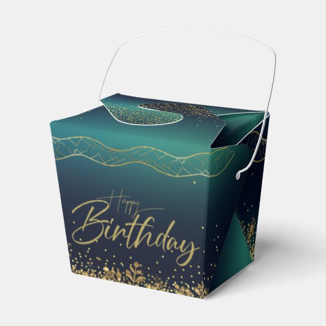 gradient turquoise favour box (Front Side)