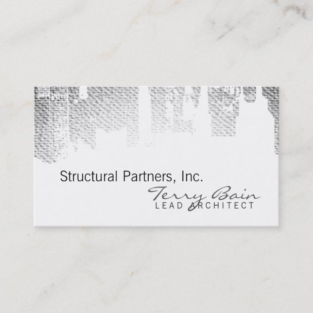 Gradient Upside Downtown Horizontal Skinny Business Card (Front)