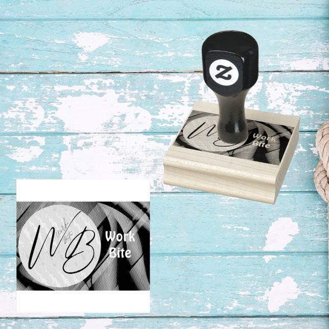 Gradient Wave Business Logo Custom Rubber Stamp (Creator Uploaded)