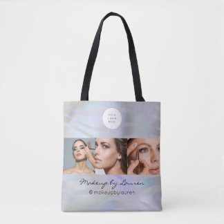 Gradient Wave Script Logo Photo Makeup Studio Tote Bag