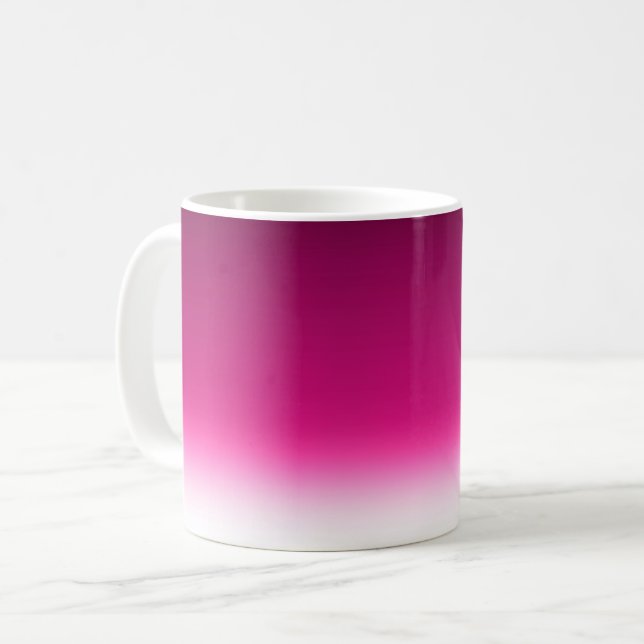 Gradient white pink burgundy coffee mug (Front Left)