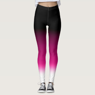 Gradient white pink burgundy leggings