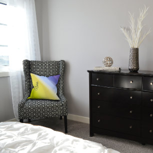 Gradient yellow green lavender name Throw Pillow