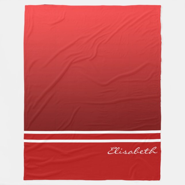 Gradients Colour - red mix & solid red Fleece Blanket (Front)