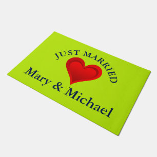 Gradients RED LOVE HEART + your backgr. & ideas Doormat