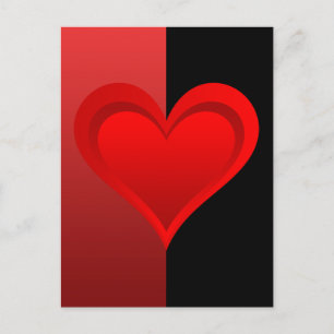 Gradients RED LOVE HEART + your backgr. & ideas Postcard
