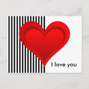 Gradients RED LOVE HEART + your backgr. & ideas Postcard