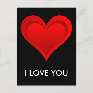 Gradients RED LOVE HEART + your backgr. & ideas Postcard