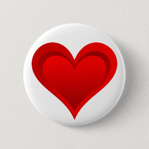 Gradients RED LOVE HEART + your text & ideas 6 Cm Round Badge