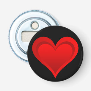 Gradients RED LOVE HEART + your text & ideas Bottle Opener