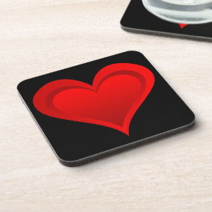 Gradients RED LOVE HEART + your text & ideas Coaster