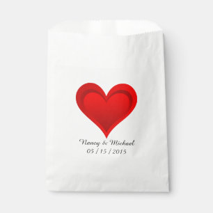 Gradients RED LOVE HEART + your text & ideas Favour Bag