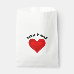 Gradients RED LOVE HEART + your text & ideas Favour Bag