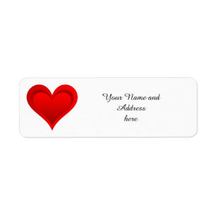 Gradients RED LOVE HEART + your text & ideas Return Address Label