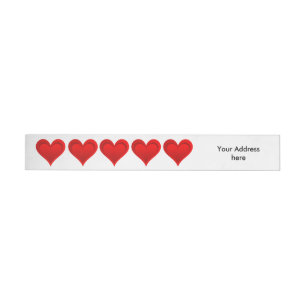 Gradients RED LOVE HEART + your text & ideas Wraparound Address Label