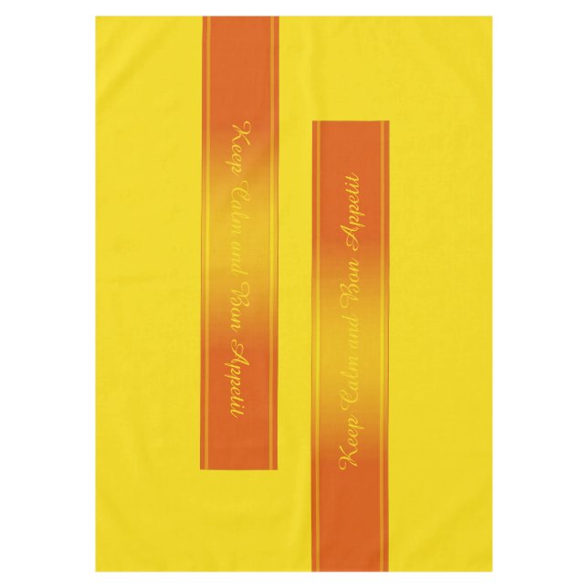 Gradients Stripes Border Deco orange + your text Tablecloth (Front)
