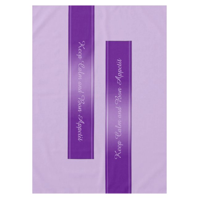 Gradients Stripes Border Deco purple + your text Tablecloth (Front)