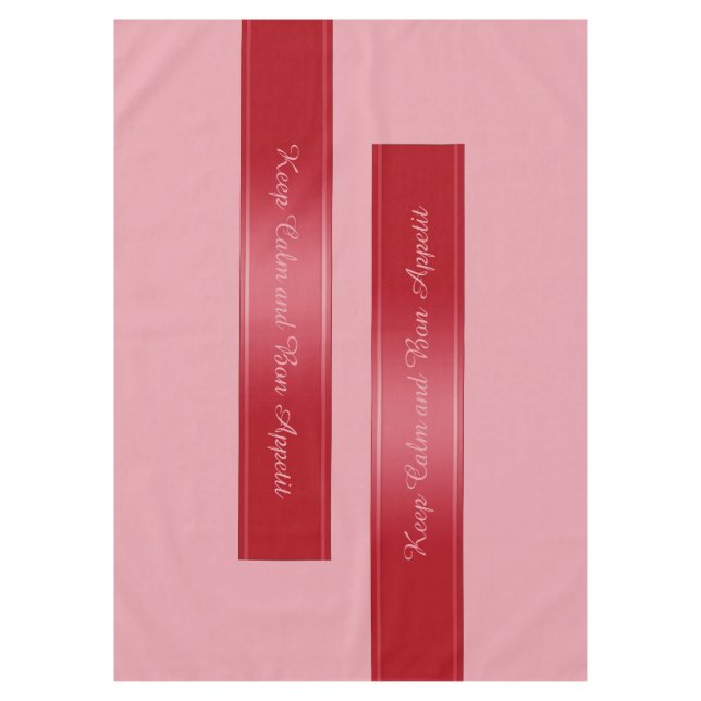 Gradients Stripes Border Deco red + your text Tablecloth (Front)