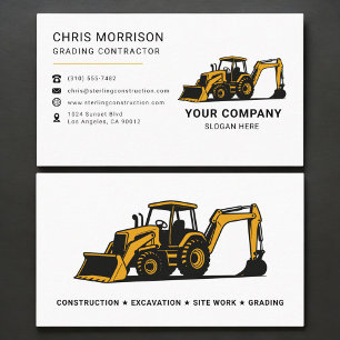 Grading Contractor Professional Business Card