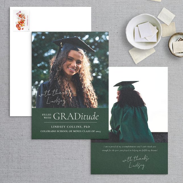 GRADitude Photo Green Graduation Announcement (Creator Uploaded)