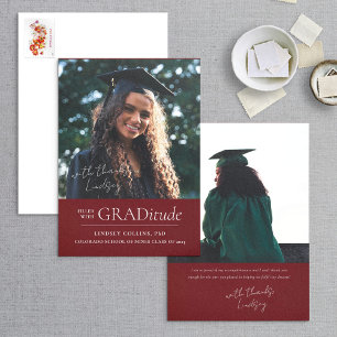 GRADitude Photo Red Graduation Announcement