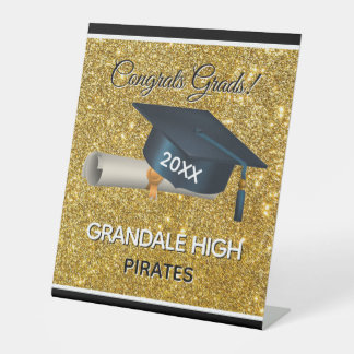 Grads! Fun, Custom Graduation Party Pedestal Sign