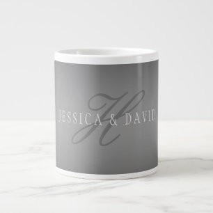 Gradually Changing Gradient Grey Any Name/s Large Coffee Mug