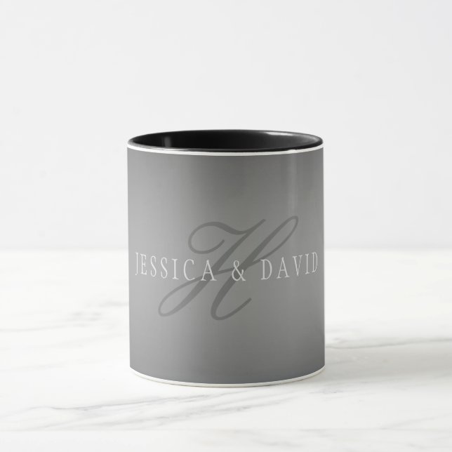 Gradually Changing Gradient Grey Any Name/s Mug (Center)
