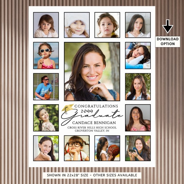 Graduate 15 Photo Collage Handwritten Script Poster (Creator Uploaded)