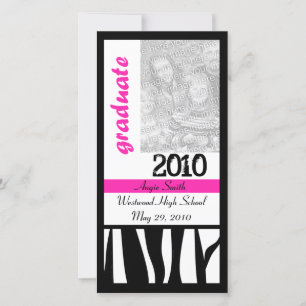 Graduate 2010 Zebra Stripes Photo Card