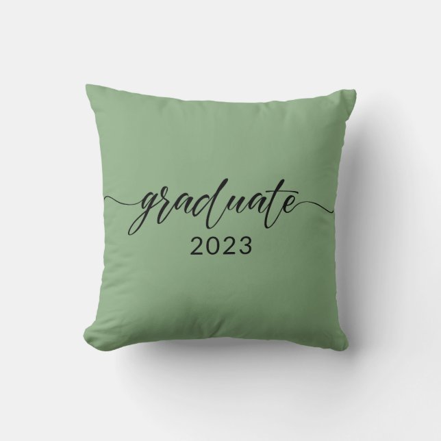 Graduate 2023 Black Calligraphy Design Cushion (Front)